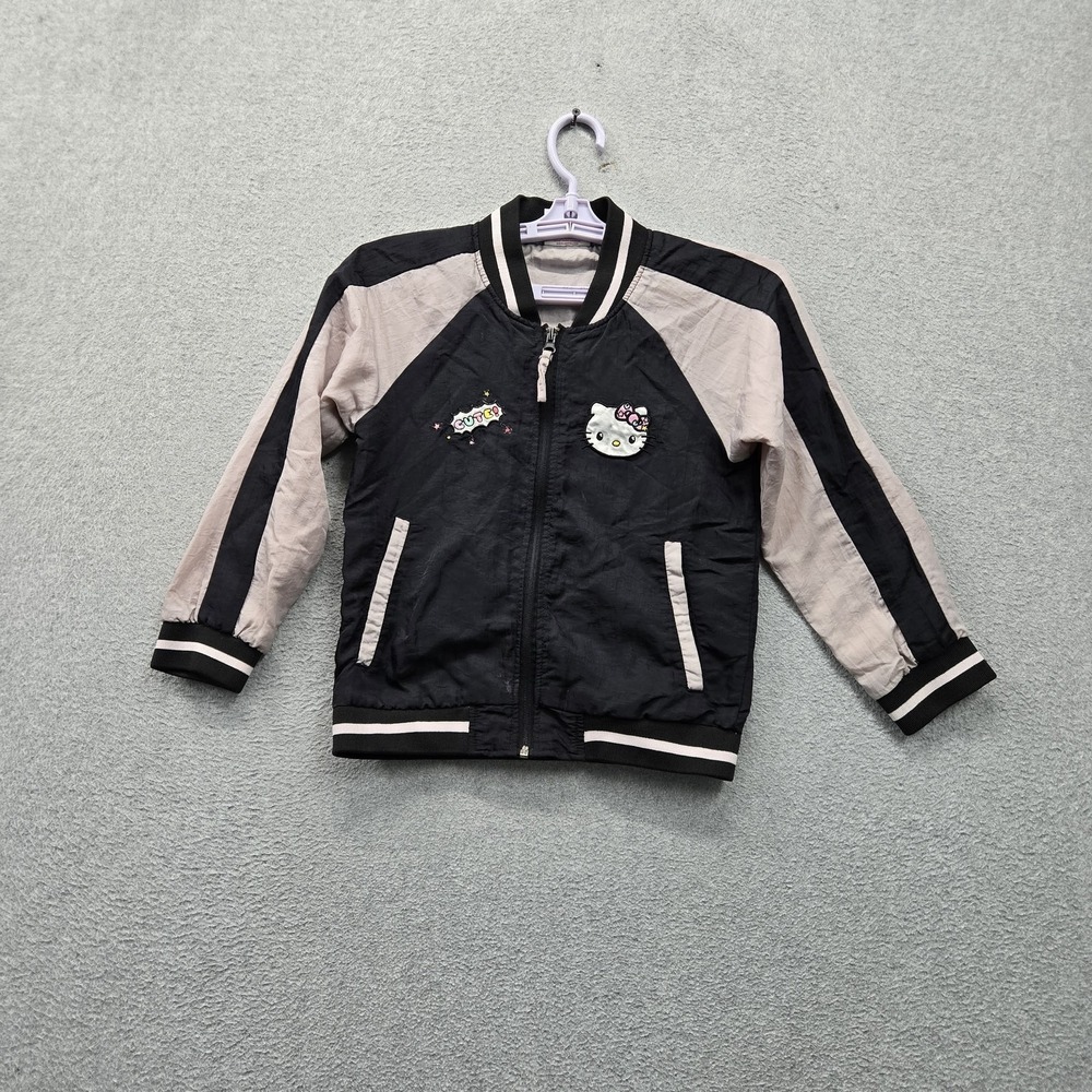 Hello Kitty X Shoe Palace Girls Jacket L Black Bomber Embroidered Full Zip